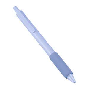 Retractable light purple gel pen featuring a soft sponge grip for comfortable writing