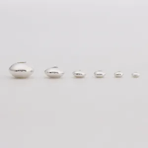 Five different sizes of silver wheel-shaped spacer beads for DIY jewelry