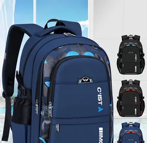 Durable navy blue school backpack for students with large capacity and multi-pockets