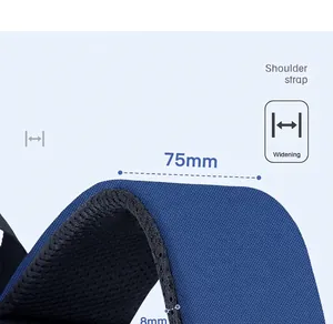 Detailed macro view of 75mm widened and 8mm thickened breathable mesh shoulder strap