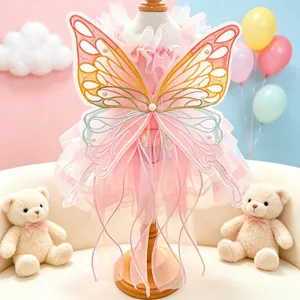 Haustier Prinzessin Hochzeitskleid Für Hund Katze Schmetterling Stickerei Spitze Tutu Rock Kunstperle Fee Kleid Für Teddy