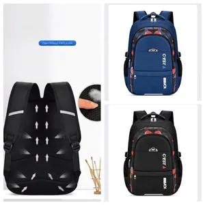 Large capacity boys school backpack with breathable honeycomb back padding design.
