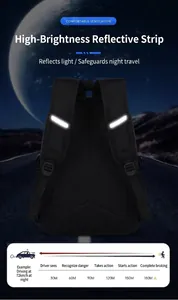 High-visibility reflective safety school backpack with breathable mesh back panel