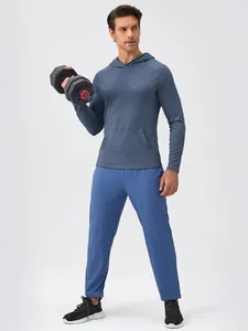 Professional men's slim fit long sleeve hooded sports sweatshirt for gym workout and running