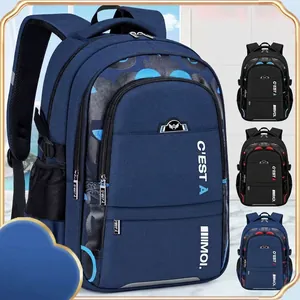 Large Capacity Boys School Backpack Waterproof Oxford Cloth Reflective Safety Daypack For Primary Middle School Students