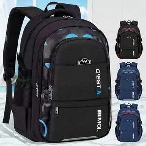 Large capacity durable student backpack for boys with multiple zipper compartments