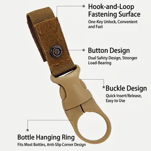 Outdoor tactical nylon water bottle buckle clip for hiking and camping backpacks gear