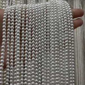 High luster white imitation South Sea shell pearl strands for DIY jewelry making accessories