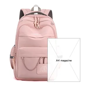 Zaino scolastico rosa per bambine con orecchie di coniglio e riferimento taglia A4