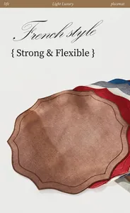 Sets de table élégants en lin de style français aux formes irrégulières et broderies