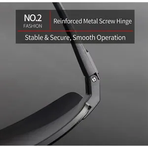Close-up of metal screw reinforced hinge on sunglasses for smooth opening and closing
