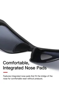 Detailed close-up view of integrated nose pads for comfortable and secure sunglasses fit