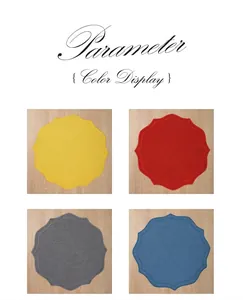 Vue détaillée des quatre options de couleur pour sets de table brodés en coton lin