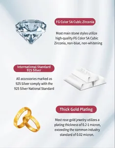 Detailed info showing S925 silver material and 5A zircon stone quality for jewelry