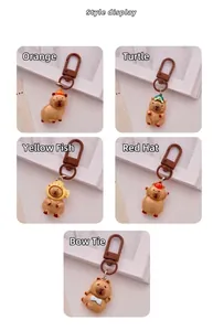 Variety of adorable resin capybara keychains for creative DIY bag decoration