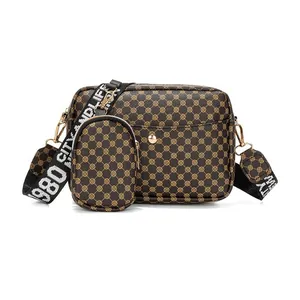 European style crossbody bag for women with matching mini coin pouch accessory set