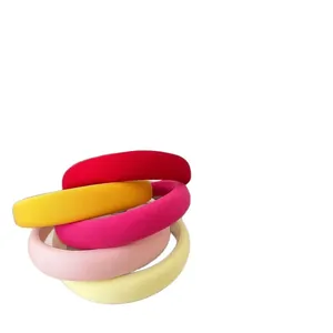 Élégant lot de serre-têtes rembourrés en éponge couleurs bonbon pour coiffure de femmes