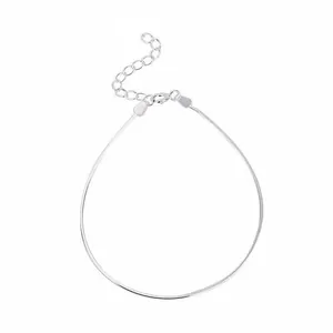 Minimalist 925 sterling silver snake chain anklet for women with adjustable extension