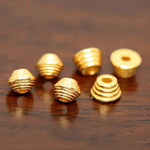 Ancient style gold-plated S925 sterling silver spacer beads for DIY jewelry sets