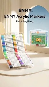Professional 60-color acrylic markers set in a flat portable case for creative drawing