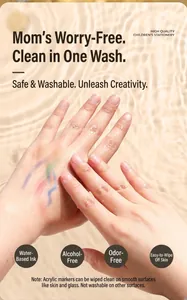 Washable water-based acrylic markers for kids skin-safe and alcohol-free formula