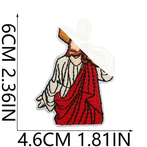 Detailierte Größenführung für religiösen Jesus Christus Stickpatch mit 6 cm Höhe