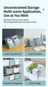 Macro detail view of plastic hollow rectangular storage baskets used in various household scenarios