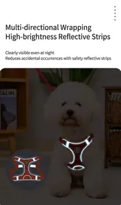 Safety reflective dog harness vest for small dogs featuring high-visibility strips
