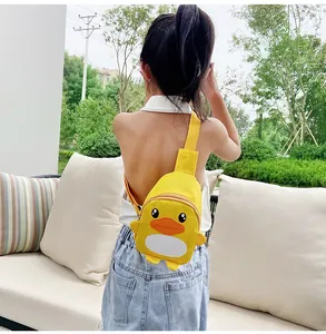 Sac à bandoulière canard jaune pour enfants, pochette mignonne pour tout-petits