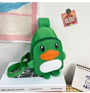 Petit sac à bandoulière canard vert pour enfants en nylon résistant pour les sorties
