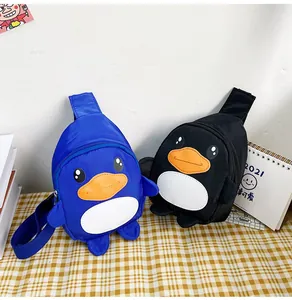 Sacs de poitrine mignons en forme de canard pour tout-petits, en bleu et noir