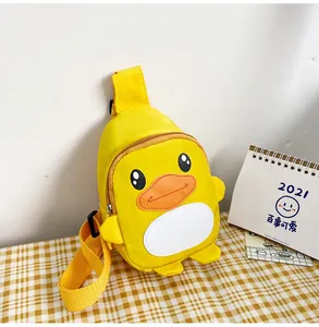 Sac bandoulière dessin animé canard jaune pour enfants et tout-petits sortie crèche