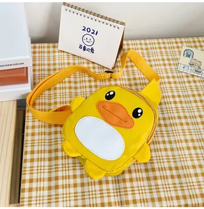 Adorable sac à bandoulière canard jaune pour enfants avec une sangle réglable
