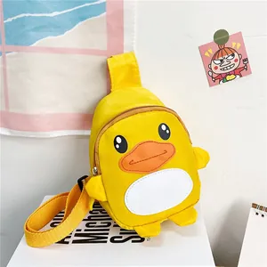 Mignon Sac Bandoulière Canard pour Enfants Nylon Forme Animale Mini Sac à Épaule pour Tout-Petits Préscolaire Filles Garçons Sortie