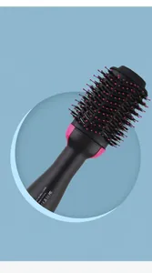 Close-up detail view of professional 2-in-1 ionic hot air brush for hair drying and volumizing