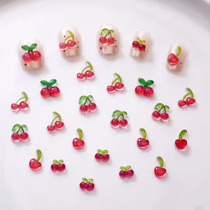 Lebendige 3D-Kirsch-Nagelkunst-Charms für sommerliche DIY-Maniküre-Dekorationen.