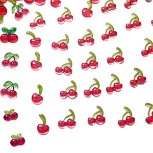 Transparente rote Kirsch-Nagelkunst-Anhänger für DIY kreative Maniküre-Dekor