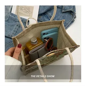 Internal view of a stylish woven handbag showing storage capacity for daily essentials.