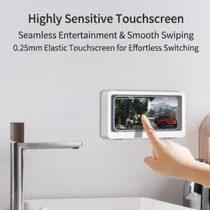 Soporte de pared impermeable para móvil de baño con alta sensibilidad táctil