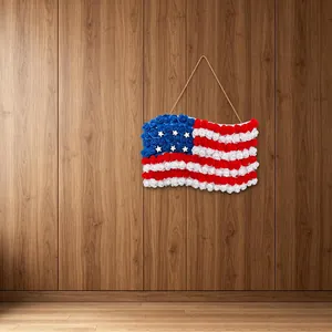 American flag door hanging made of red white blue PU roses for Independence Day
