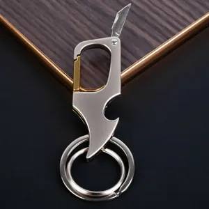 Multifunktionaler Metall-Schlüsselanhänger mit Flaschenöffner und Klappmesser