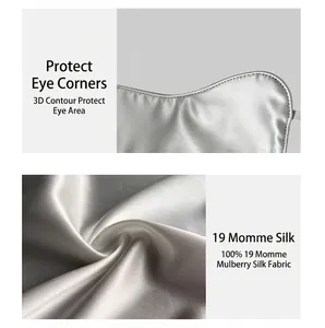 Détail du tissu 100% soie de mûrier 19 momme avec protection 3D du contour des yeux