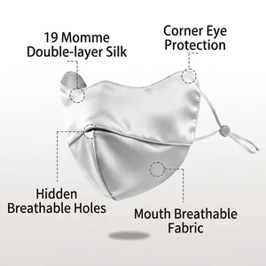 Masque de protection solaire en soie de mûrier 19 Momme avec soin des yeux