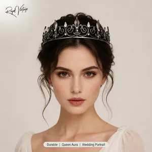 Close-up view of a vintage baroque style bridal crown for luxury wedding photos