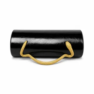 Luxury black PU leather evening clutch bag featuring an elegant gold snake shaped handle