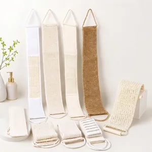 High-quality double-layer exfoliating back scrubber set in natural earth tones