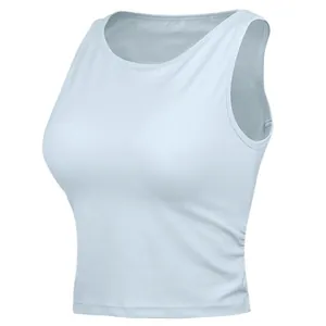 Gilet de Yoga pour Femmes Avec Coussinets de Poitrine Intégrés Haute Élasticité Slim Fit Débardeur de Pilates pour Course Fitness Sport