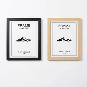 Modern Wood Grain Picture Frame Desktop Stand And Wall Hanging Photo Holder Minimalist Home Office Decor Display