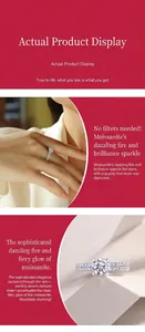 Detailed view of S925 sterling silver Moissanite ring featuring a brilliant halo setting