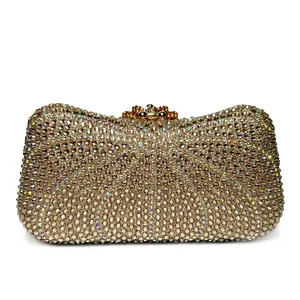 Elegant luxury sparkling full rhinestone evening clutch bag for party dress accessories